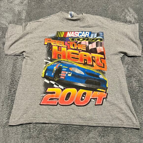 Nascar Shirt Mens XL Feel the Heat 2004 Tour T-Shirt Front Back Graphic Vintage - Picture 1 of 6